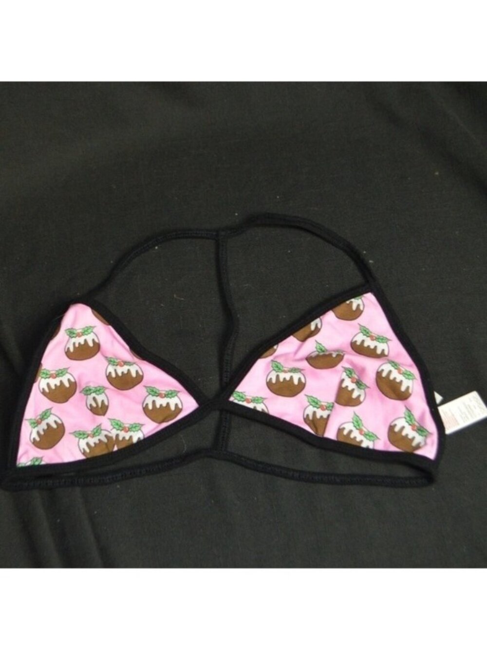 Topshop Pink Christmas Pudding Novelty Cotton Bra
